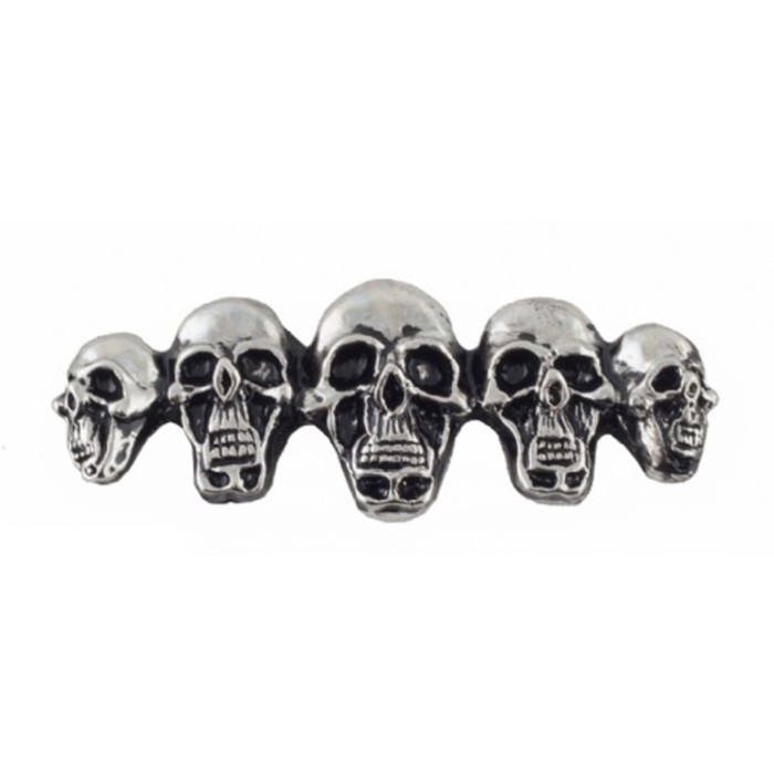 Декоративная металическая наклейка-значок "Skull in line" - Фото 1
