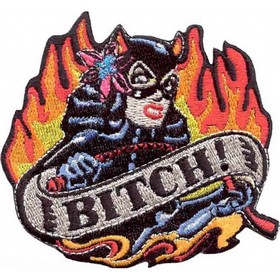 Нашивка "Custom Bitch - девушка с хлыстом"