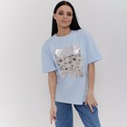 Футболка женская, цвет ярко голубой, размер ONE SIZE (42-46) - фото 24015788