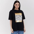 Футболка женская, цвет черный, размер ONE SIZE (42-46) - фото 24015792