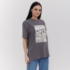 Футболка женская, цвет темно-серый, размер ONE SIZE (42-46) - фото 24015804