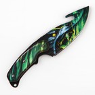 Сувенир, деревянное оружие, нож с лезвием крюком «Волк неон» , 22 см - Фото 2