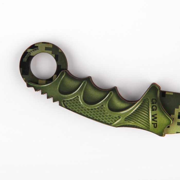 Сувенирное оружие из дерева керамбит «Хаки», 18 см