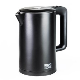 Чайник электрический GOODHELPER KPS-189C, пластик, колба металл, 1.7 л, 1800 Вт, чёрный