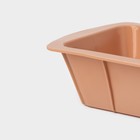 Форма для выпечки Доляна «Хлеб», силикон, 24×13×6 см, внутр.размер 21×11 см, бежевая - Фото 4