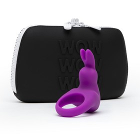 Эрекционное кольцо Happy Rabbit с вибрацией, фиолетовое, кейс в комплекте