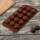 Форма для шоколада Доляна «Цветочки», 20×10×2 см, 15 ячеек, цвет МИКС - Фото 1