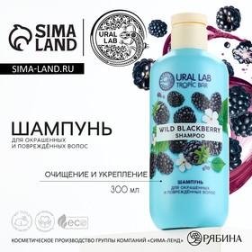 Шампунь для волос, очищение и укрепление, 300 мл, аромат ежевики, TROPIC BAR by URAL LAB