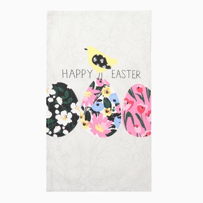 Кухонное полотенце «Доляна» Happy easter, 28×46 см, рогожка, 100% хлопок, 160 г/м²