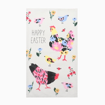 Набор кухонных полотенец «Доляна» Happy easter, 2 шт., 28×46 см, 100% хлопок, рогожка 160 г/м²