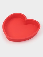 Форма для выпечки Доляна «Сердце», силикон, 24×23×4 см, красная - Фото 1