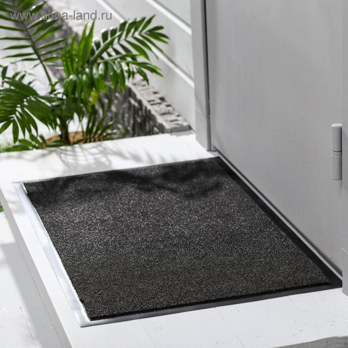 УЦЕНКА Коврик влаговпитывающий ребристый «Комфорт», 90×120 см, черный - Фото 1