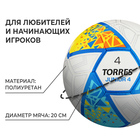 Мяч футбольный TORRES Junior-4 F323804, PU, ручная сшивка, 32 панели, р. 4 - фото 9464656