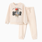Костюм детский KAFTAN «Мишка»: джемпер, брюки, размер 28 (86-92 см), бежевый - фото 25567596