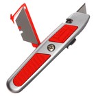 Нож универсальный трапециевидный 18мм, фиксатор, 3 штуки запасных лезвий, Zinc-alloy, TOP - Фото 7