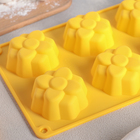 Форма силиконовая для выпечки Доляна «Цветы.Анютины глазки», 26×17×3 см, 6 ячеек, цвет МИКС - Фото 4