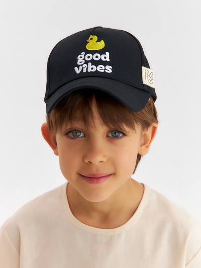 Кепка детская KAFTAN: Good vibes, чёрная, размер 52-54