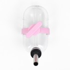 Поилка для грызунов с металлическим носиком, 60 мл, прозрачная с розовым крепление - Фото 2