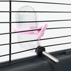 Поилка для грызунов с металлическим носиком, 60 мл, прозрачная с розовым крепление - Фото 3