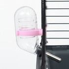 Поилка для грызунов с металлическим носиком, 60 мл, прозрачная с розовым крепление - фото 9525270