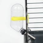 Поилка для грызунов с металлическим носиком, 60 мл, прозрачная с жёлтым креплением - фото 9525275
