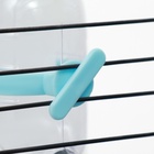 Поилка для грызунов с металлическим носиком, 60 мл, прозрачная с голубым крепление - Фото 6