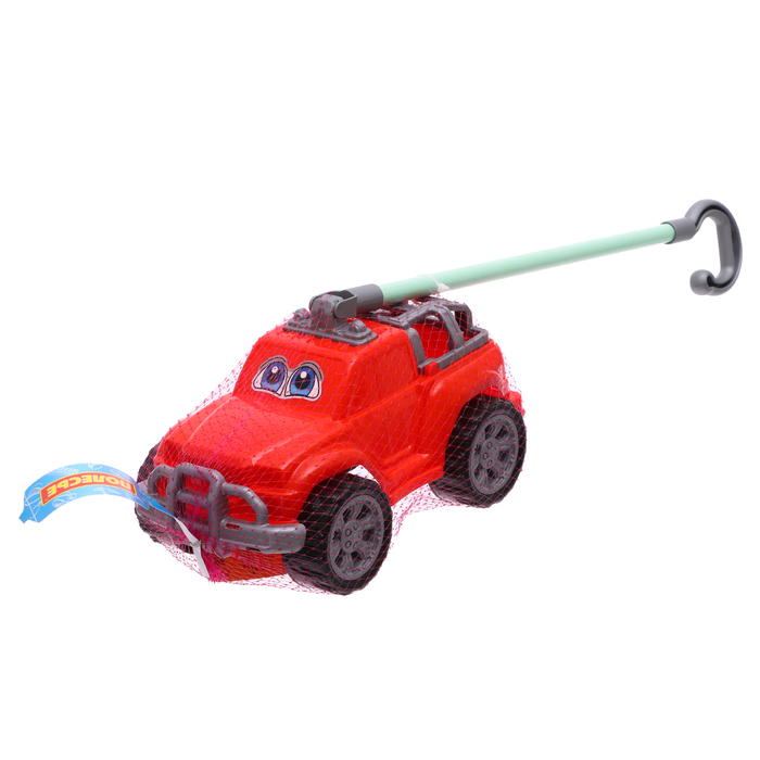 Автомобиль-каталка «Дени», с ручкой, красный
