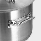 Кастрюля Hanna Knövell с крышкой, 10 л, d=25 см, h=18 см, толщина стенки 0.8 мм, дно ТРС, толщина дна 4.4 мм, 201 сталь, индукция, нержавеющая сталь - Фото 6