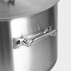 Кастрюля Hanna Knövell, 25 л, d=36 см, h=24 см, толщина стенки 0.8 мм, 201 сталь, с крышкой, индукция, дно ТРС, нержавеющая сталь - Фото 6