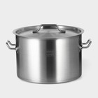 Кастрюля Hanna Knövell, 25 л, d=36 см, h=24 см, толщина стенки 0.8 мм, 201 сталь, с крышкой, индукция, дно ТРС, нержавеющая сталь - Фото 8