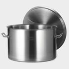 Кастрюля Hanna Knövell, 47 л, d=45 см, h=28 см, толщина 1 мм, дно ТРС, толщина дна 4.6 мм, 201 сталь, индукция - Фото 3