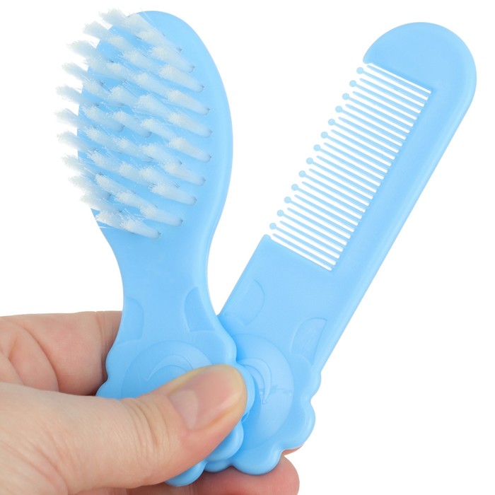 Расчёска детская, щётка для волос в наборе «Цветочек», голубой - Фото 1