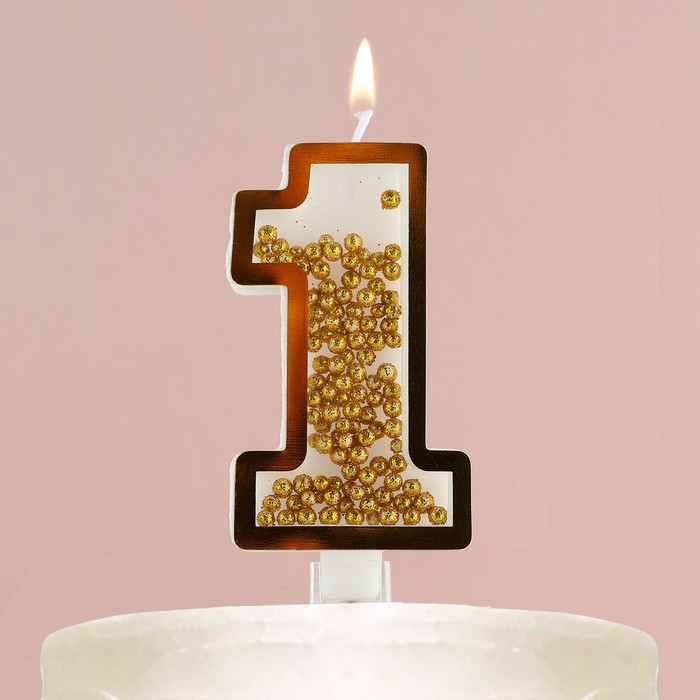 Свеча-цифра в торт с шейкером «1» , 9,5 х 3,8 см