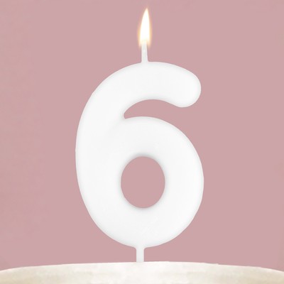 Свеча для торта, цифра «6», светится в темноте, 3.8×8 см