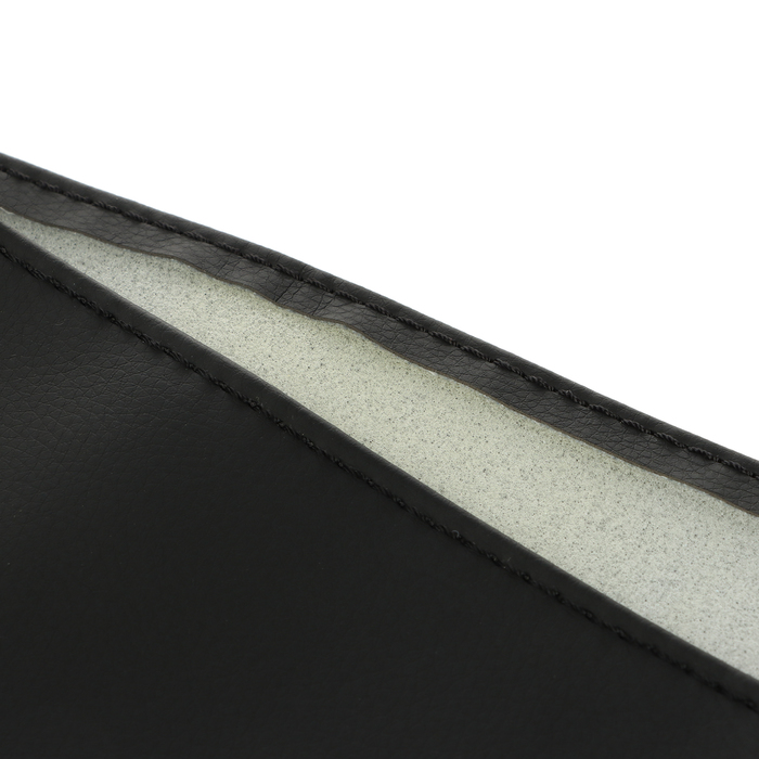 Оплетка на руль сшивная, экокожа, черная, нить, игла, размер S, 34-36 см