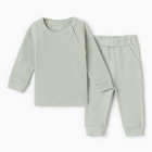 Комплект детский (футболка/штанишки), цвет светлый хаки, рост 74-80 (9 -12 м) - фото 321426166