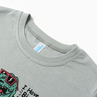 Футболка для мальчика, цвет светло-серый/динозавр, рост 128 10374698