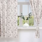 Шторы для кухни с подхватами Этель Black flowers, 149×180 см, комплект - 2 шт. - Фото 1