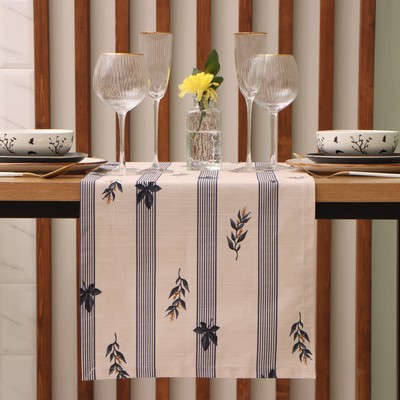 Дорожка на стол «Этель» Leaves, 40×149 см, 100% хлопок, репс 220 г/м², бежевая
