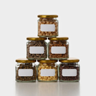 Набор стеклянных банок с золотистой крышкой и этикеткой, ТО-82, 390 мл, 6 шт - Фото 1