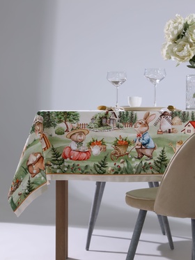 Скатерть «Этель. Кроличья ферма», 149×180 см, 100% хлопок, саржа 190 г/м² 10226781