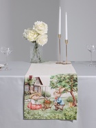 Дорожка на стол Этель «Кроличья ферма» 40×149 см, 100% хлопок, саржа 190 г/м², белая - Фото 1