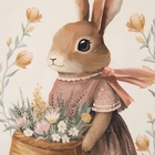 Полотенце кухонное «Этель. Зайчик с корзинкой», 40×70 см, 100% хлопок, 190 г/м²  (артикул 10226826)  большой выбор товаров оптом и в розницу по низким ценам с доставкой