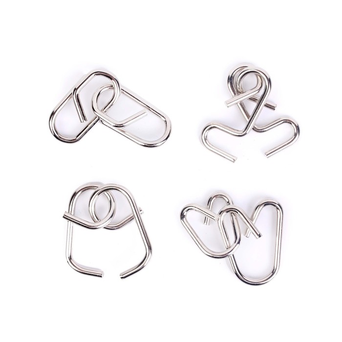 УЦЕНКА Металлические головоломки «Загадки Леонардо Да Винчи» (набор 4 шт.) - Фото 1