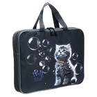 Папка с ручками текстильная А4, 370 х 280 х 60 мм, Stavia "Мыльные пузыри" - фото 23978765