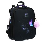 Рюкзак каркасный школьный 38×30×16 см, эргономичная спинка, Stavia «Кошка», чёрный - Фото 2