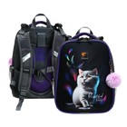 Рюкзак каркасный школьный 38×30×16 см, эргономичная спинка, Stavia «Кот и перья», синий - Фото 1