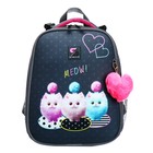 Рюкзак каркасный школьный 38×30×16 см, эргономичная спинка, Stavia «Fluffy», серый - Фото 3