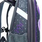 Рюкзак каркасный школьный 38 х 30 х 16 см, эргономичная спинка, Stavia "Чёрная кошка", серый - Фото 11