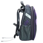 Рюкзак каркасный школьный 38×30×16 см, эргономичная спинка, Stavia «Чёрная кошка», серый - Фото 4